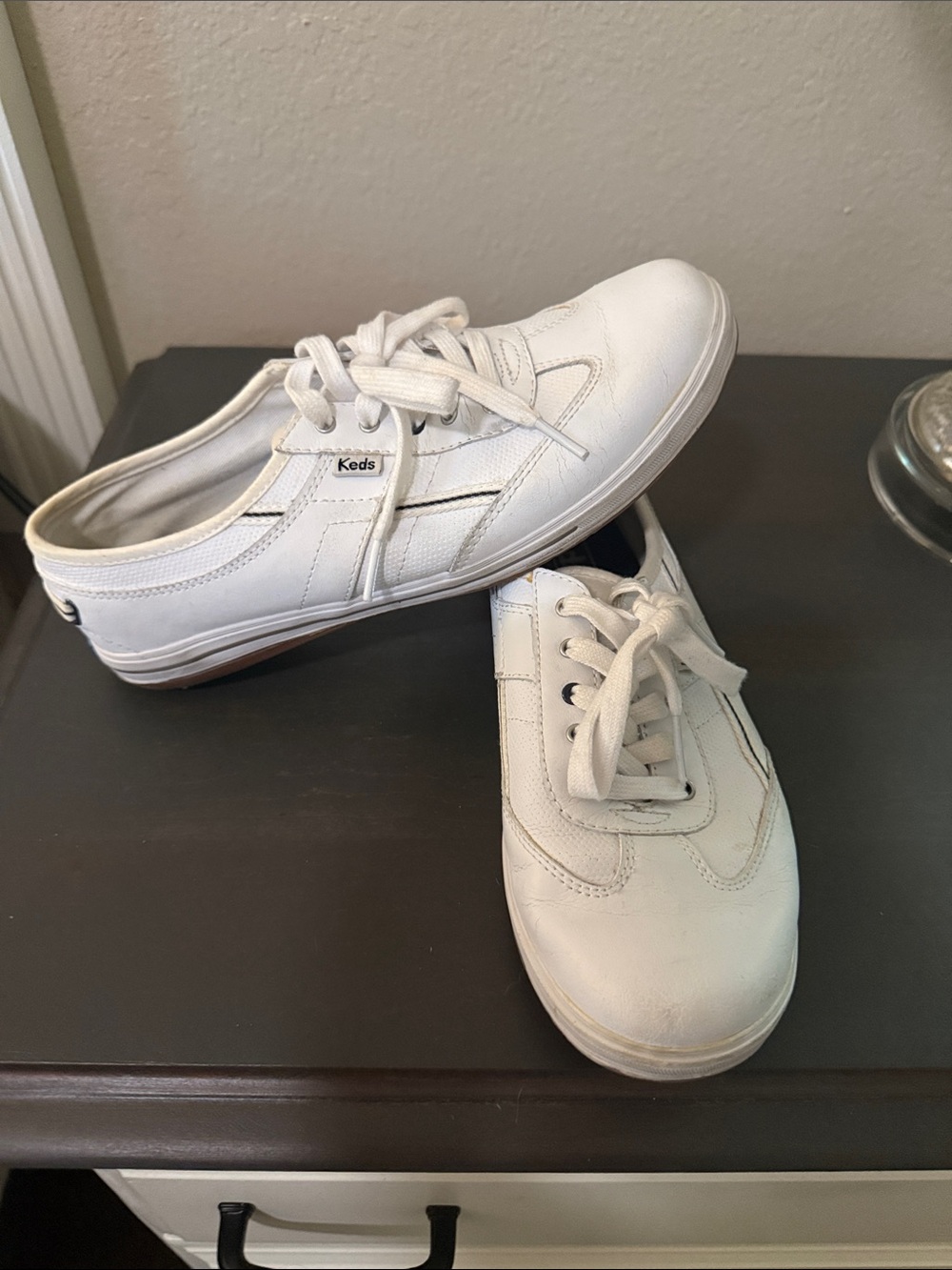 Keds White Low-Top Leather Sneakers